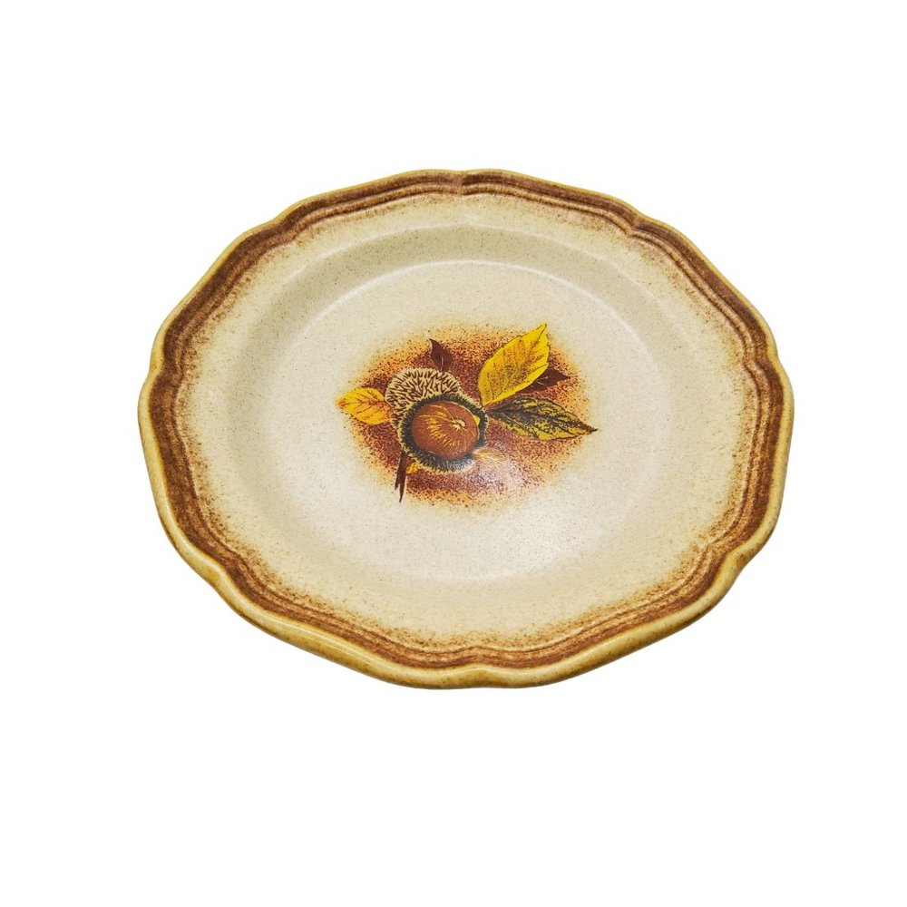 vintage mikasa whole wheat wild chestnut stoneware salad/bread/dessert plate - Picture 2 of 3